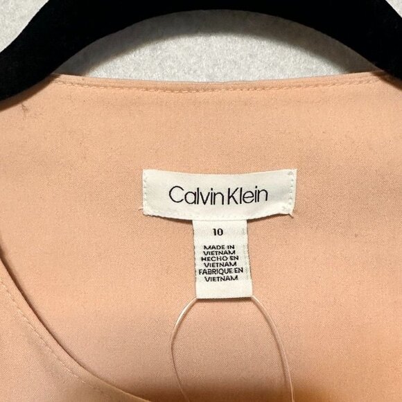 Calvin Klein Blush Pink Faux Suede Leather Long Open Coat Womens Jacket Size 10 - Picture 4 of 8